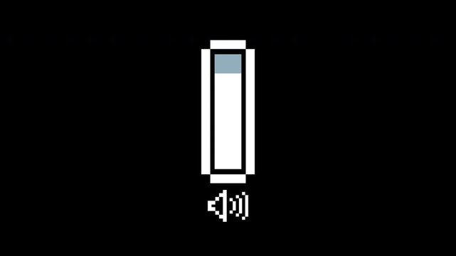 Animation volume slider control indicator icon for audio settings control. Suitable for technology websites, music apps, digital media platforms, and ui design projects.