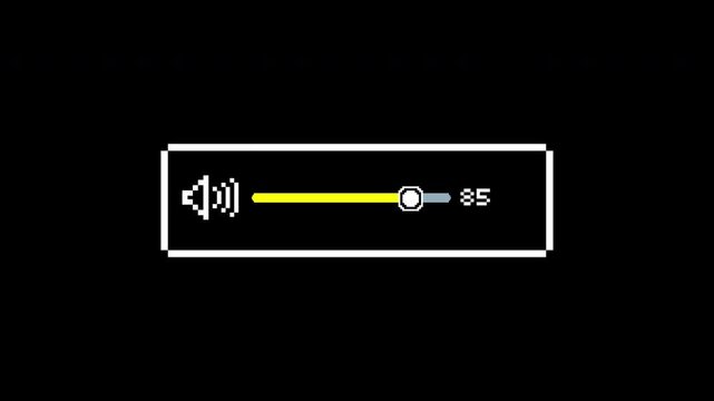 Animation volume slider control icon suitable for web design or app development projects needing a modern graphic element with a yellow accent.
