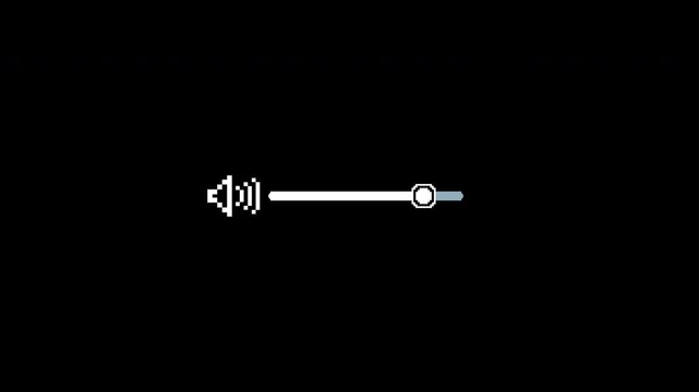 Animation volume slider control icon for audio interfaces. Suitable for website design, mobile apps, multimedia projects, and technology presentations.