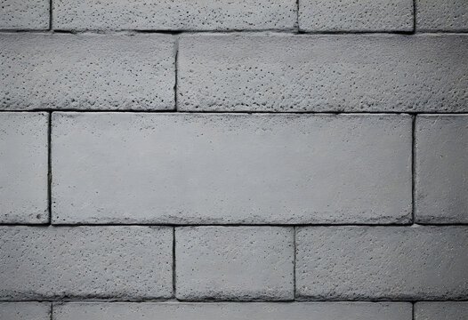 Gray concrete brick wall with running bond pattern texture