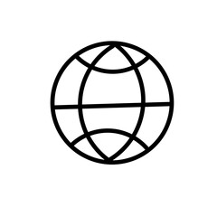 Obraz premium Global Globe Line Icon Editable Stroke Isolated