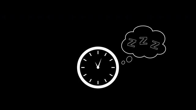 zzz sleep animation a black background with a dream bubble and sleep z letters, ideal for sleeprelated concepts.