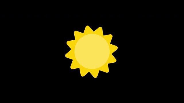 Animated sun cartoon icon illustration, perfect for logos, icons, or summerthemed designs. Flat graphical symbol with basic star shape. Ideal for vibrant projects.
