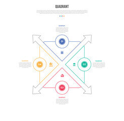 Obraz premium Quadrant Infographic Template with 4 Point Cross Design for Slide Presentation
