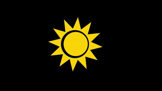 Animated sun cartoon icon kurdish flag symbol for designs needing bright, symbolic radiation. Ideal for flagthemed projects or cultural celebrations.