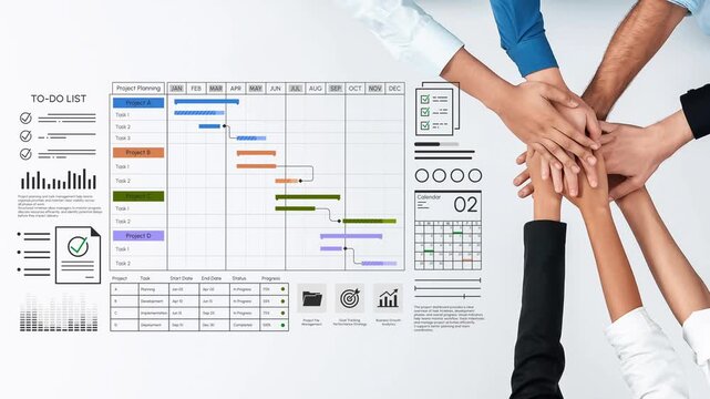 Collaborative Project Planning with Gantt Chart and Diverse Hands Overlapping on a White Desk Surface for Teamwork and Productivity Enhancement. Entropy.