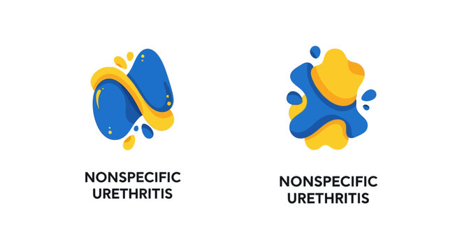 Medical illustration of nonspecific urethritis symptoms in men.
