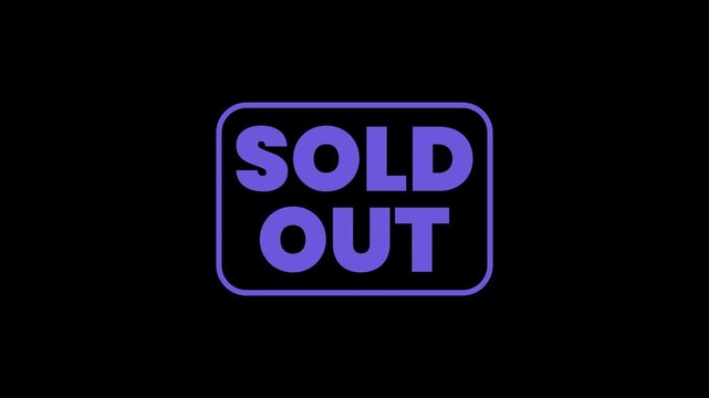 Sold out stamp with black background, ideal for indicating items out of stock in retail or ecommerce websites. Perfect for simple graphic design.