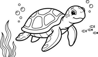 Fototapeta premium funny turtle cartoon