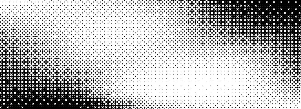Wavy dither pixelated gradient texture. Pixelated bitmap pattern background. Rasterized pixel art video game screen wallpaper. Retro 8 bit glitch noise overlay. Vector distorted dots backdrop texure