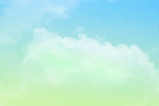 fantasy blurred cloudy sky with green and blue gradient color with grunge paper texture when zoom 100%,  nature abstract background