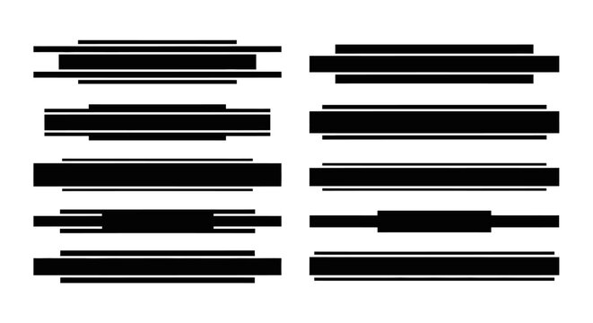 Black horizontal stripes with varying thickness and spacing on white