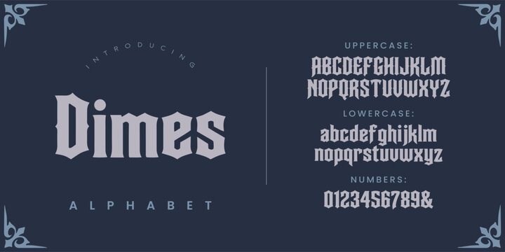 Dimes vintage gothic display typeface vector design element for branding and poster creation