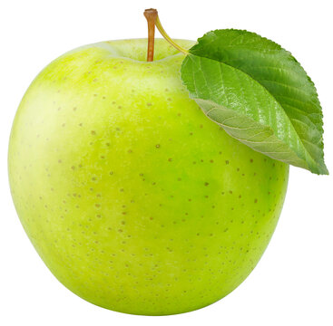 Fresh Green Apple on White background, with clipping path, gourmet beverage branding and premium food packaging design png file.