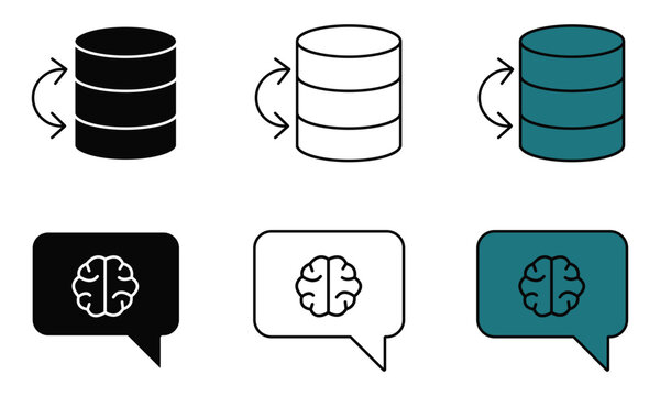 Data storage and brain icons transitioning through color phases