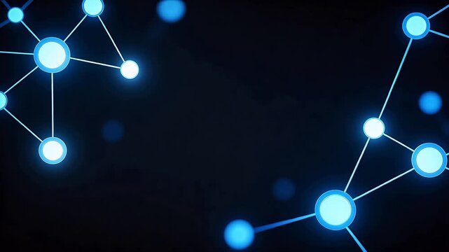 Abstract network of glowing nodes