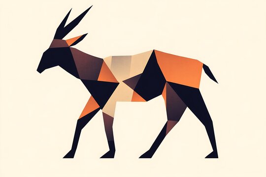 Geometric deer silhouette