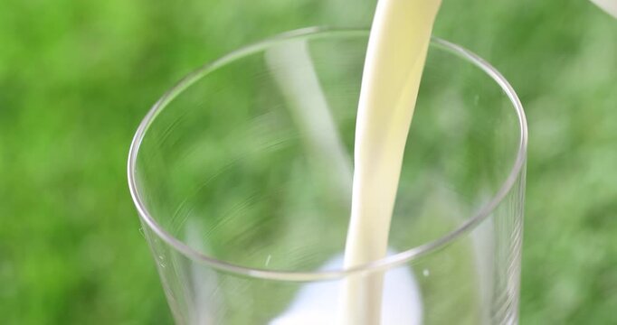牛乳を注ぐ
