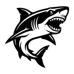 Naklejka premium Shark mascot logo side view