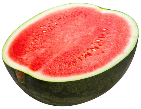 Black Watermelon isolated on white background, Giant Seedless Watermelon isolated on white png file.
