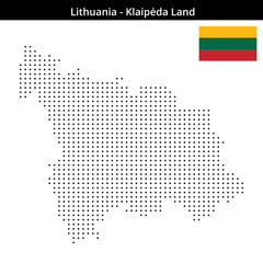 Fototapeta premium Map of Lithuania region Klaipėda-Land in small size dots