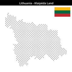 Fototapeta premium Map of Lithuania region Klaipėda-Land in small cross shaped dots