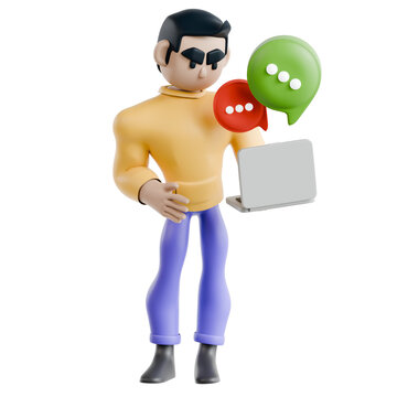 Social Chat Creator 3D Illustration
