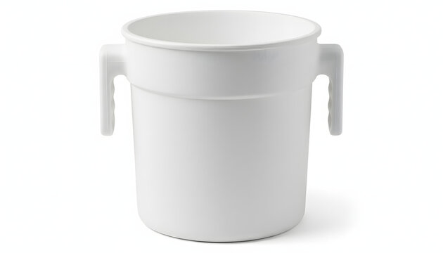 White plastic training cup for toddlers and elderly.