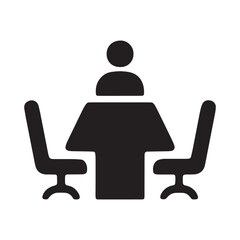 Fototapeta premium Business meeting icon with people at table business conference collaboration discussion strategy
