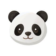 Handdrawn Panda Face Icon Animal Emoji © chickenwwrrrap