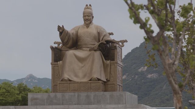 Statue of King Sejong the Great in Gwanghwamun Square