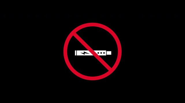 No smoking sign cigarette vaping allowed red circular warning sign with white lightning bolt icon. Perfect for prohibiting ecigarette use.