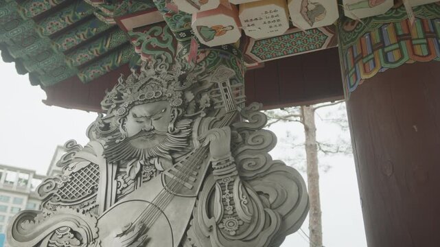 Artwork of Dhritarashtra at Jogyesa Buddhist Temple, Seoul