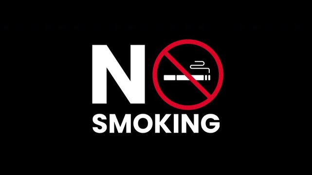 No smoking sign bold text black background red circle cigarette graphic no smoking sign. Suitable for antismoking campaigns, educational materials, healthrelated articles.