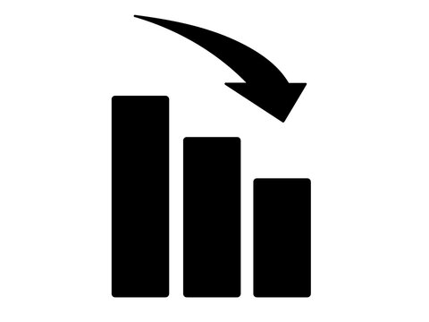 Illustration of a graph sloping down to the bottom left