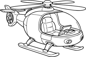 Fototapeta premium Bubble helicopter line art