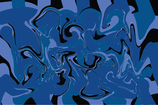 Blue Liquid Marble Abstract Background with Flowing Artistic Texture
