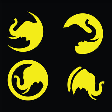 Elephant Logo Icon Collection with Modern Minimal Animal Design