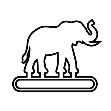 Minimal Elephant Silhouette Logo Outline with Modern Line Art Style