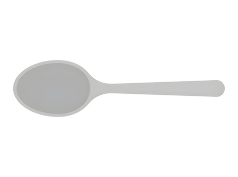 Minimalist grey coffee spoon vector icon on white background