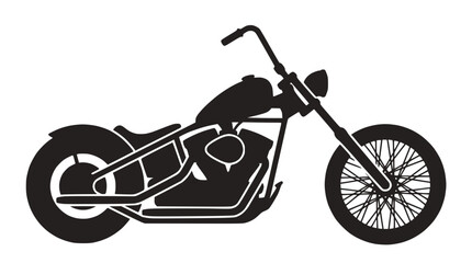 Custom chopper motorcycle silhouette with tall handlebars. © Vania