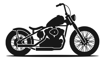 Custom chopper motorcycle silhouette profile view. © Vania