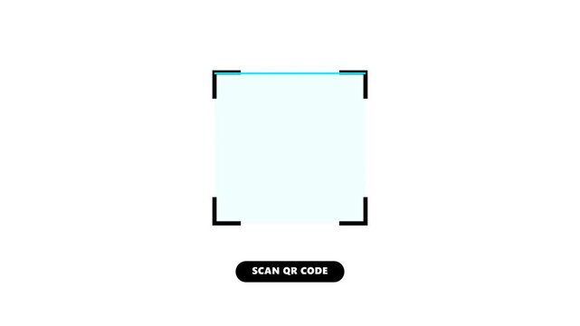 Animated QR code barcode scanner frame line loop on green screen and white background for mobile payment, scan to pay, UI HUD, and video asset.