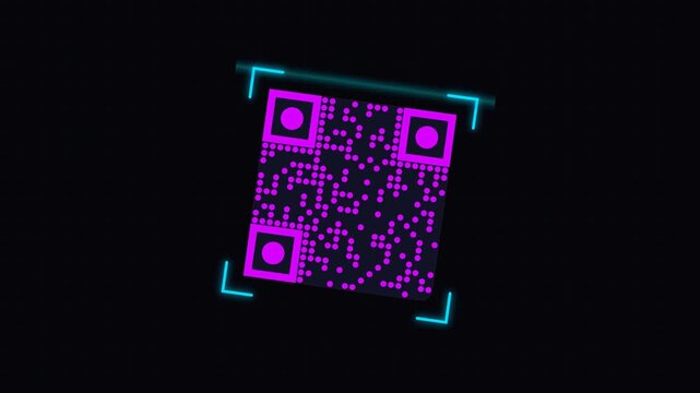 Animated QR code barcode scanner frame line loop on green screen and white background for mobile payment, scan to pay, UI HUD, and video asset.