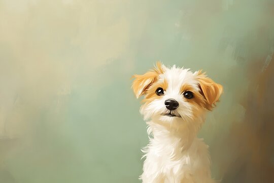 Adorable puppy gazing curiously