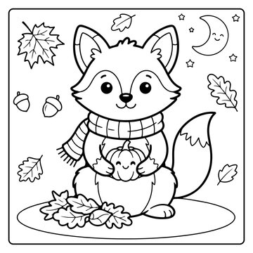 Cozy Halloween Fall Coloring Pages 