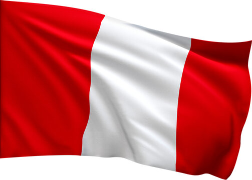 Peru Flag Waving in the air
