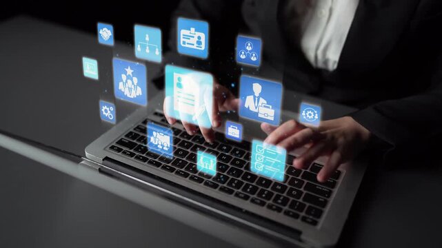 Digital recruitment and online hiring, virtual headhunting, smart recruitment platforms, talent acquisition solutions, and digital HR tools for modern workforce management. Funnel