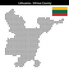 Obraz premium Map of Lithuania region Vilnius-County in medium size dots