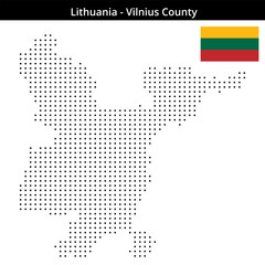 Fototapeta premium Map of Lithuania region Vilnius-County in small size square dots